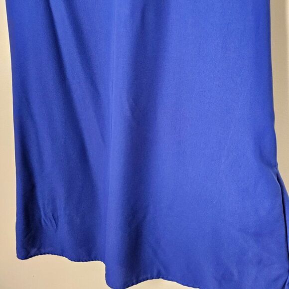 EUC STACCATO ELECTRIC BLUE V NECK FLUTTER SLEEVES SHORT DRESS SZ LARGE - Picture 10 of 15